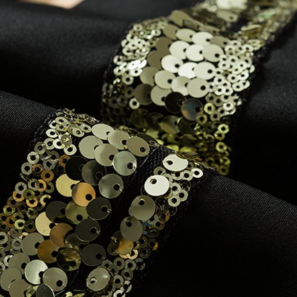 HOST PICK - Black Gold Sequin Skinny Ankle Length High Waist Pants Leggings M - Picture 4 of 12